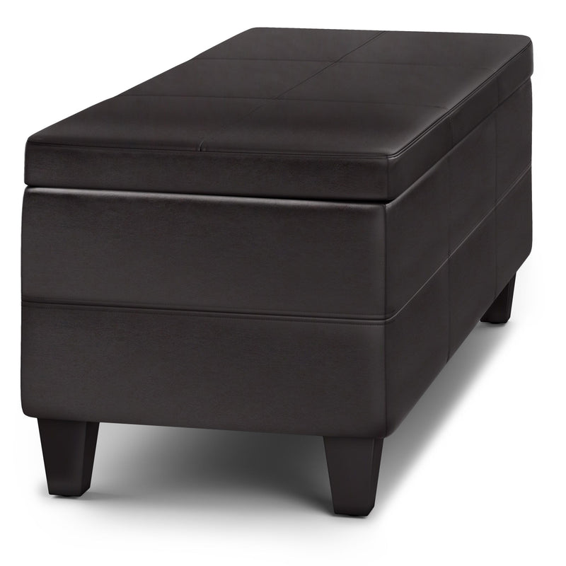 Avalon - Lift Top Rectangular Storage Ottoman - Tanners Brown - R&R Furniture Gallery (Fountain Valley, CA)