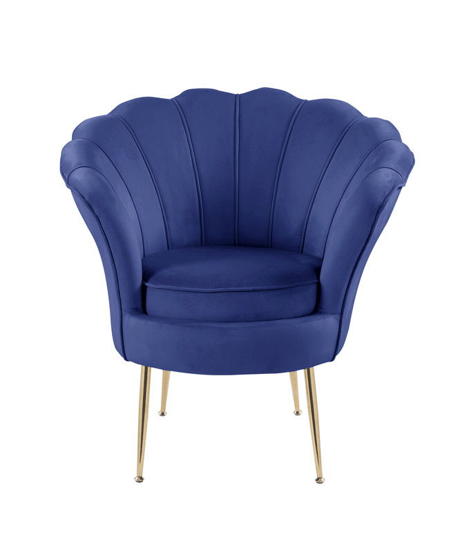 Angelina - Scalloped Back Barrel Accent Chair With Metal Legs - R&R Furniture Gallery (Fountain Valley, CA)