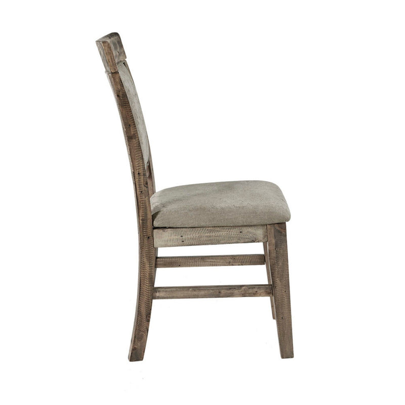 Dining Side Chair Set With Cushioned Back And Seat (Set of 2) - Weathered Gray / Natural - R&R Furniture Gallery (Fountain Valley, CA)