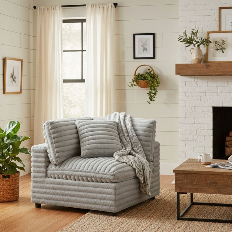 Jenny - Corner Accent Chair - Gray - R&R Furniture Gallery (Fountain Valley, CA)