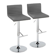 Set of two Lumi Source Mason contemporary adjustable barstools with swivel, straight footrest, and modern design.