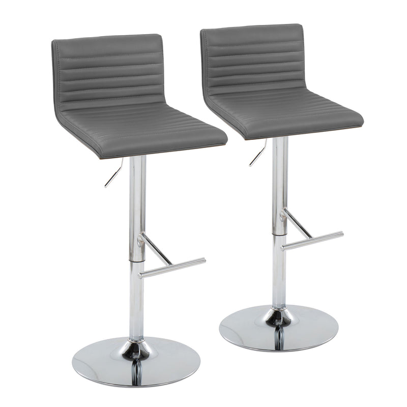Set of two Lumi Source Mason contemporary adjustable barstools with swivel, straight footrest, and modern design.