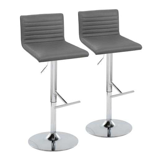 Set of two Lumi Source Mason contemporary adjustable barstools with swivel, straight footrest, and modern design.