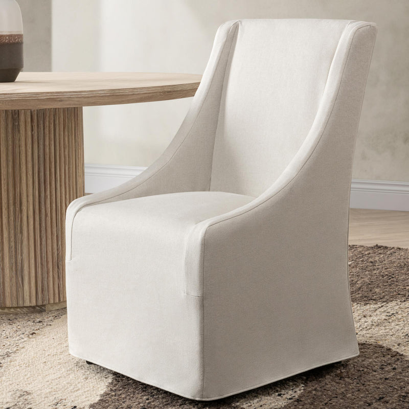 Warwick - Upholstered Rolling Dining Chair - R&R Furniture Gallery (Fountain Valley, CA)