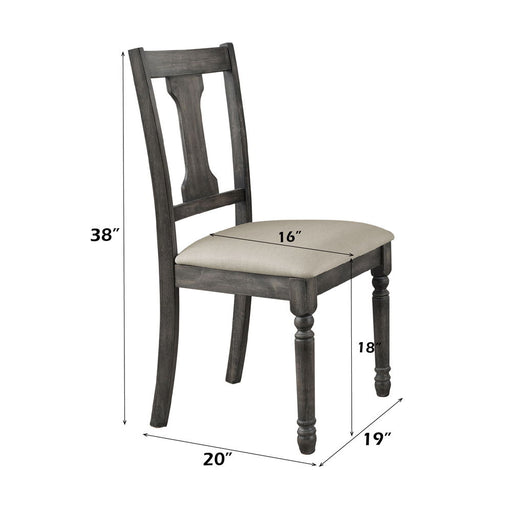 Wallace - Side Chair (Set of 2) - Tan Linen & Weathered Gray - R&R Furniture Gallery (Fountain Valley, CA)