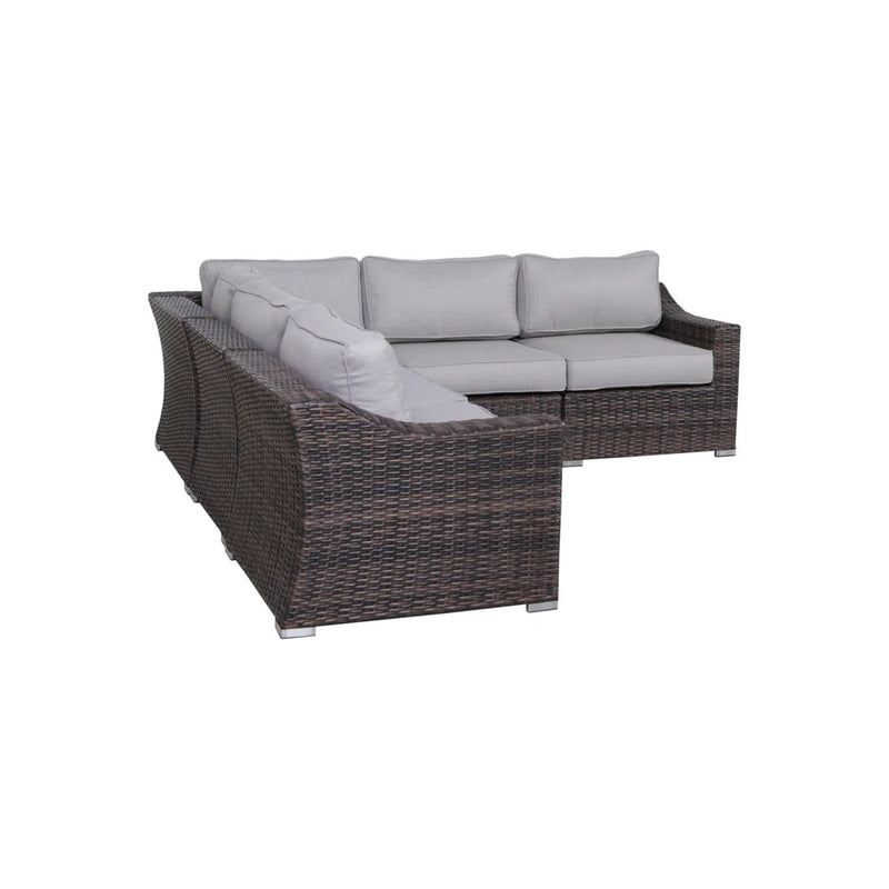 Contemporary Outdoor Rattan Wicker Sectional Seating Group With Cushions - R&R Furniture Gallery (Fountain Valley, CA)