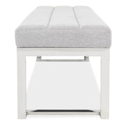 Signature Beds & Benches - Tulip Accent Bench - Gray / Chrome - R&R Furniture Gallery (Fountain Valley, CA)