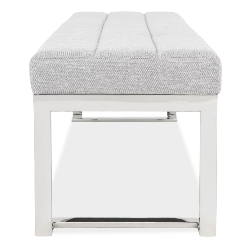 Signature Beds & Benches - Tulip Accent Bench - Gray / Chrome - R&R Furniture Gallery (Fountain Valley, CA)