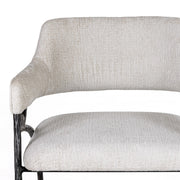 Ector - Modern Off-White Fabric + Forged Metal Accent Chair — view 3