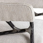 Ector - Modern Off-White Fabric + Forged Metal Accent Chair — view 4