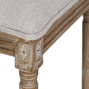 French Country Dining Chair With Rectangular Cane Backrest And Smooth Upholstered Seating - R&R Furniture Gallery (Fountain Valley, CA)
