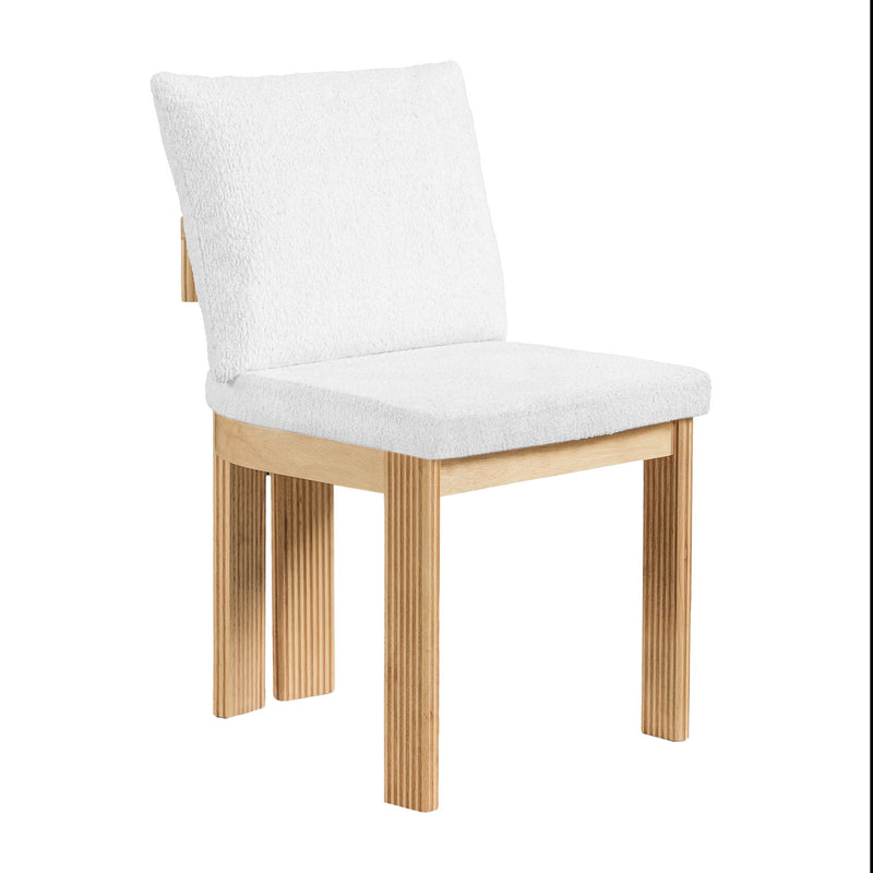Set of two Noble House indoor dining chairs with wooden legs and cushioned seats, perfect for modern kitchen or dining room.