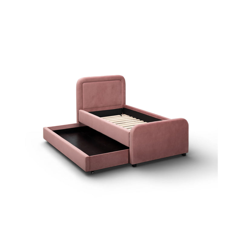 TOV Furniture Briella trundle bed with sleek wooden frame and pull-out mattress for space-saving sleeping solutions