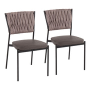 Set of two Lumi Source Tania braided contemporary chairs with modern design and wooden legs, perfect for stylish living spaces.