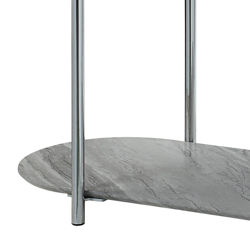 Yukino - Sofa Table - Gray High Gloss & Chrome - R&R Furniture Gallery (Fountain Valley, CA)
