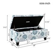 Luxury Storage Ottoman With Floral Patterned Fabric, Soft-Close Hinges, Multi Functional - R&R Furniture Gallery (Fountain Valley, CA)