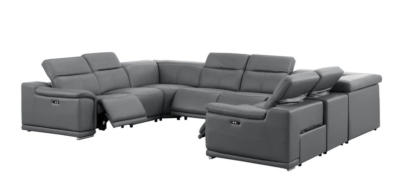 2679 - 8-Piece U-Shaped Power Reclining Sectional In Genuine Leather (4 Recliners)