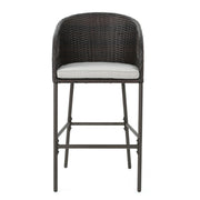 Outdoor 31" Rattan Barstools With Waterproof Cushions (Set of 2) - Multi Brown - R&R Furniture Gallery (Fountain Valley, CA)