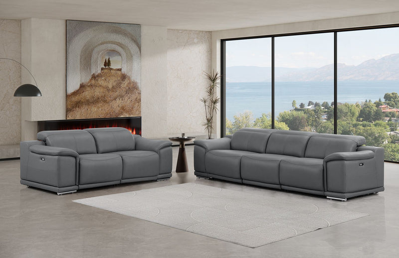2679 - Genuine Leather Reclining Set (Sofa And Loveseat With 4 Power Recliners) - R&R Furniture Gallery (Fountain Valley, CA)