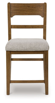 Cabalynn - Upholstered Barstool (Set of 2) - Oatmeal / Light Brown - R&R Furniture Gallery (Fountain Valley, CA)