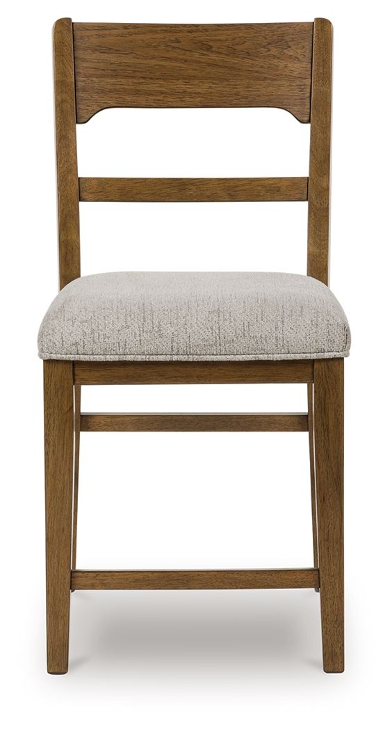 Cabalynn - Upholstered Barstool (Set of 2) - Oatmeal / Light Brown - R&R Furniture Gallery (Fountain Valley, CA)