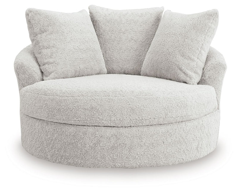 Cuddle Plush - Oversized Swivel Accent Chair - Arctic - R&R Furniture Gallery (Fountain Valley, CA)