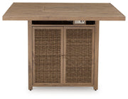 Walton Bridge - Square Bar Table W/Fire Pit - Driftwood - R&R Furniture Gallery (Fountain Valley, CA)