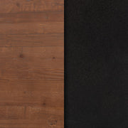 Classic Home Messina dining table with a brown wood top and black metal legs, perfect for modern dining spaces.