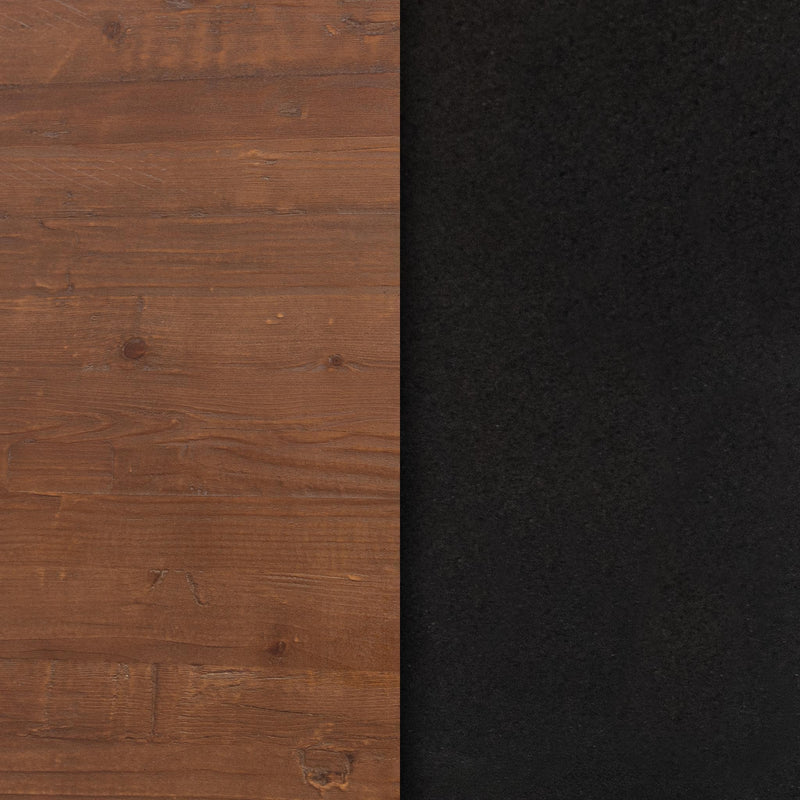Classic Home Messina dining table with a brown wood top and black metal legs, perfect for modern dining spaces.