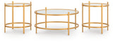 Pearlox - Occasional Table Set (Set of 3) - Gold - R&R Furniture Gallery (Fountain Valley, CA)