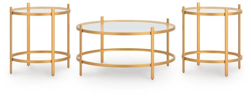 Pearlox - Occasional Table Set (Set of 3) - Gold - R&R Furniture Gallery (Fountain Valley, CA)
