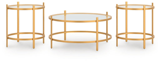 Pearlox - Occasional Table Set (Set of 3) - Gold - R&R Furniture Gallery (Fountain Valley, CA)