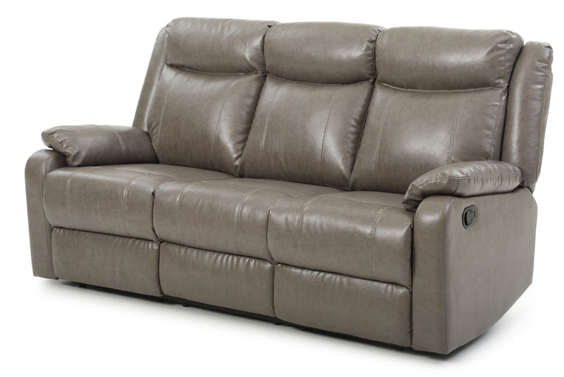Glory Furniture contemporary three seater reclining sofa with plush cushions and sleek design, ideal for modern living rooms.