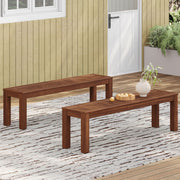 Acacia Wood Outdoor Bench With Beautiful Slat Paneling - Dark Brown - R&R Furniture Gallery (Fountain Valley, CA)