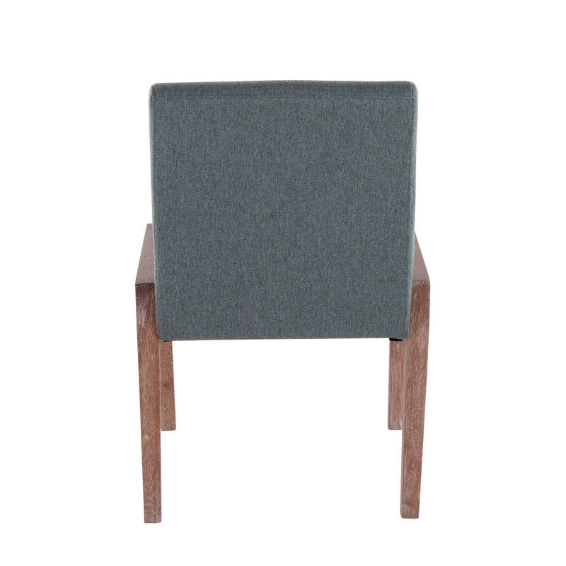 Two contemporary Lumi Source Carmen chairs with sleek design and light wood legs, shown in a set of two.