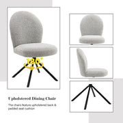 Lawton - Side Chair With Swivel (Set of 2) - Gray Boucle & Black - R&R Furniture Gallery (Fountain Valley, CA)