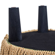 Edward - Round Upholstered Ottoman With Bullion Fringe - Olive Green - R&R Furniture Gallery (Fountain Valley, CA)