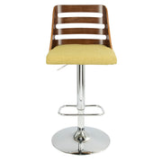 Lumi Source Trevi mid-century modern adjustable barstool with swivel, bar height (28-30 inches), featuring a sleek seat and metal base.