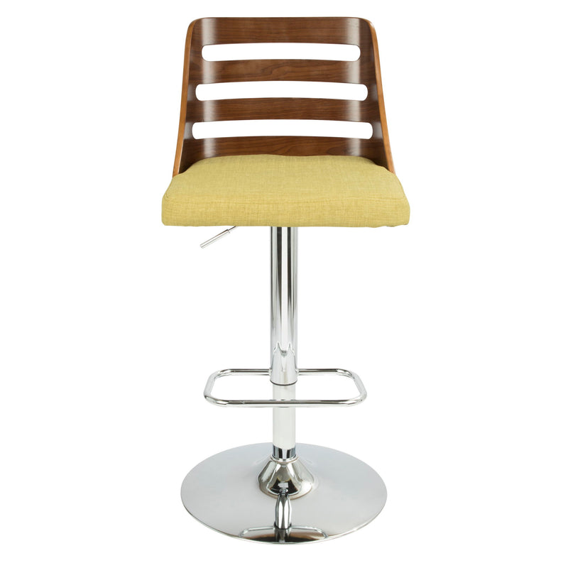 Lumi Source Trevi mid-century modern adjustable barstool with swivel, bar height (28-30 inches), featuring a sleek seat and metal base.