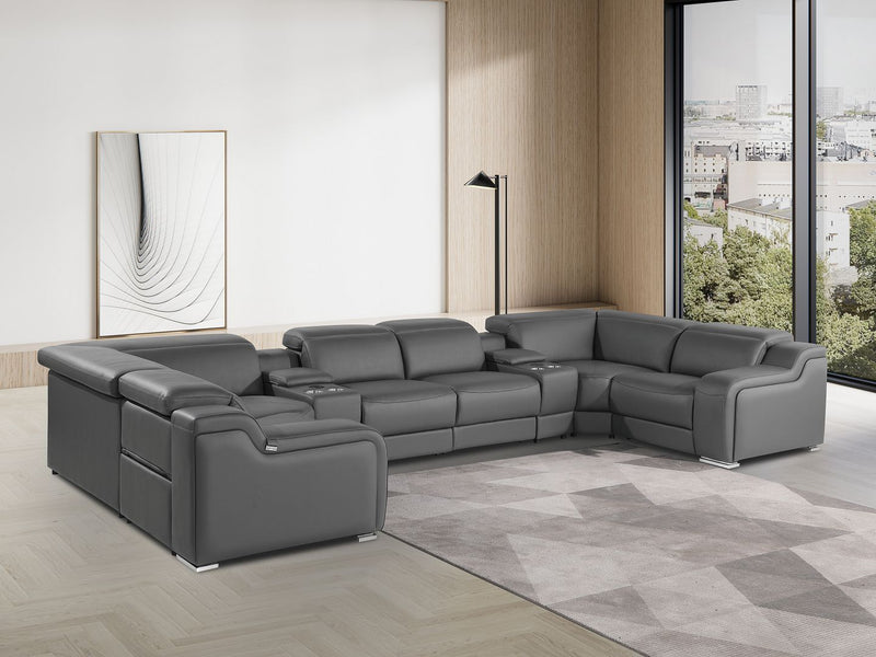 1116 - 8-Piece U-Shaped Sectional Sofa In With 4 Power Recliners & Power Headrest - R&R Furniture Gallery (Fountain Valley, CA)