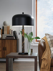 Alanbert - Metal Table Lamp - Brown / Black - R&R Furniture Gallery (Fountain Valley, CA)