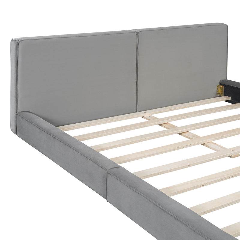 Upholstered Platform Bed, Grounded Bed With Solid Frame - R&R Furniture Gallery (Fountain Valley, CA)