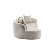 Noble House elegant curved sectional sofa with full foam cushions, showcasing plush seating and modern design.