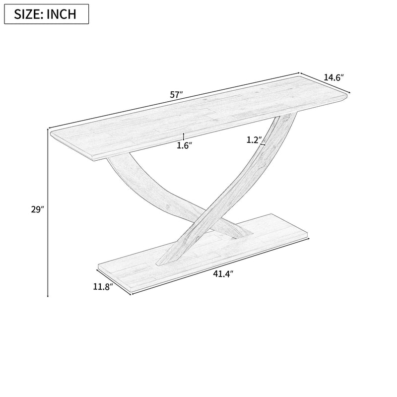 Console Table With Cross Leg Base And Reinforced Support Plate - R&R Furniture Gallery (Fountain Valley, CA)