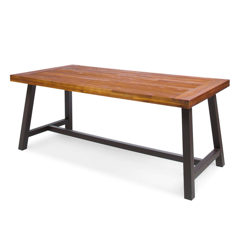 Outdoor Sandblast Finish Acacia Wood Dining Table - R&R Furniture Gallery (Fountain Valley, CA)