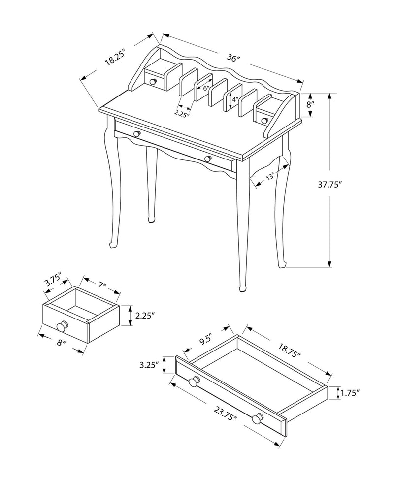 Computer Desk For Home Office, Laptop, Storage Drawers, Traditional - R&R Furniture Gallery (Fountain Valley, CA)