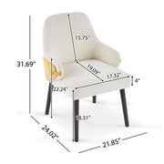 Indoor Dining Chair (Set of 2) With Sturdy Frame - Beige / Yellow - R&R Furniture Gallery (Fountain Valley, CA)