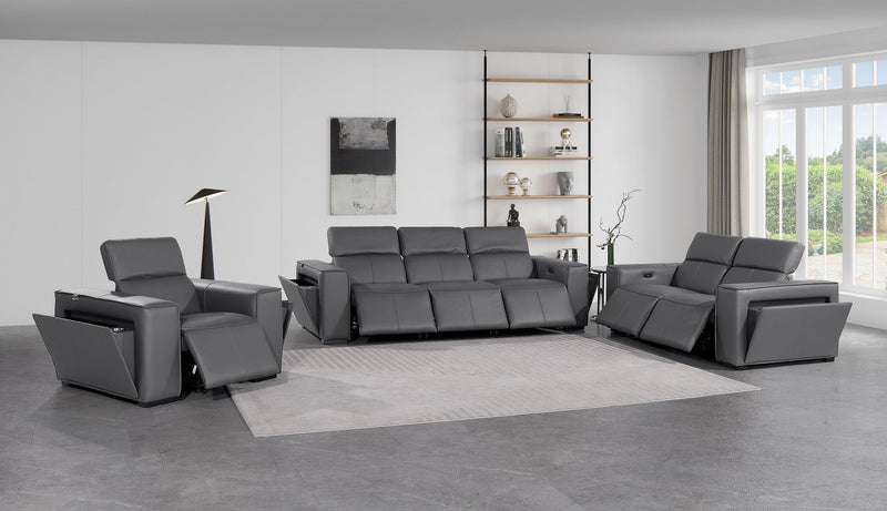 1224 - 6-Piece Modular Power Reclining Sofa, Loveseat & Chair Set In With 6 Power Recliners & Power Headrests