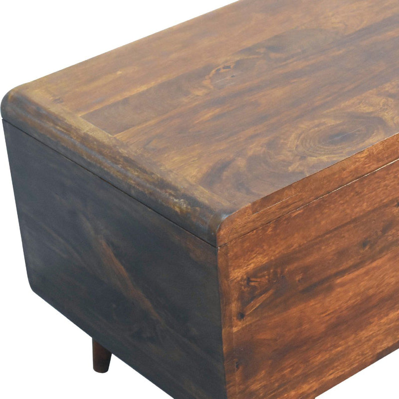Curved Blanket Box - Chestnut - R&R Furniture Gallery (Fountain Valley, CA)