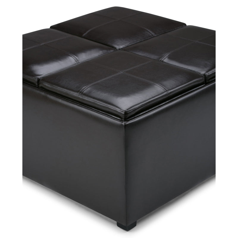 Avalon - Square Coffee Table Storage Ottoman - Tanners Brown - R&R Furniture Gallery (Fountain Valley, CA)